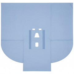 Laparoscopy drape top view showing fenestrations