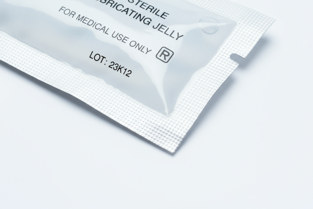 Close-up of sterile packaging seal