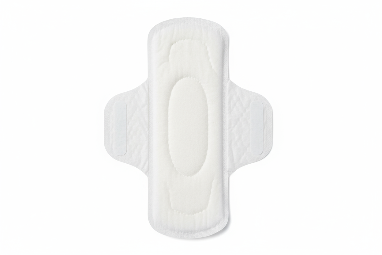 Top-down view of sanitary pad