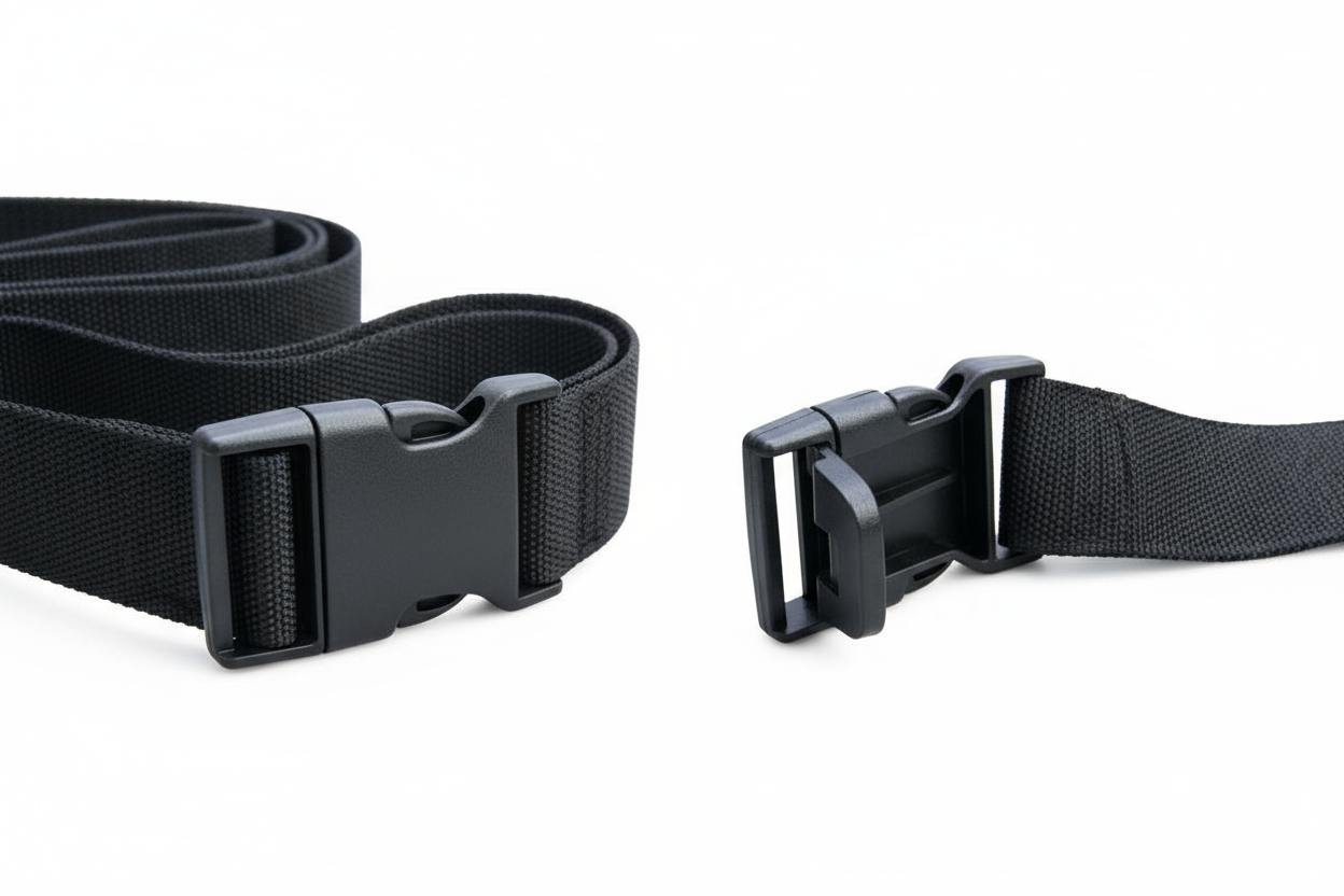 Close-up of quick-release buckle mechanism