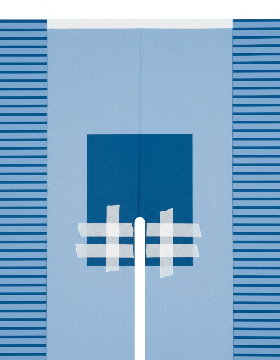 Detail of bilateral splits with tape