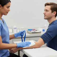 Hot pack application on patient forearm