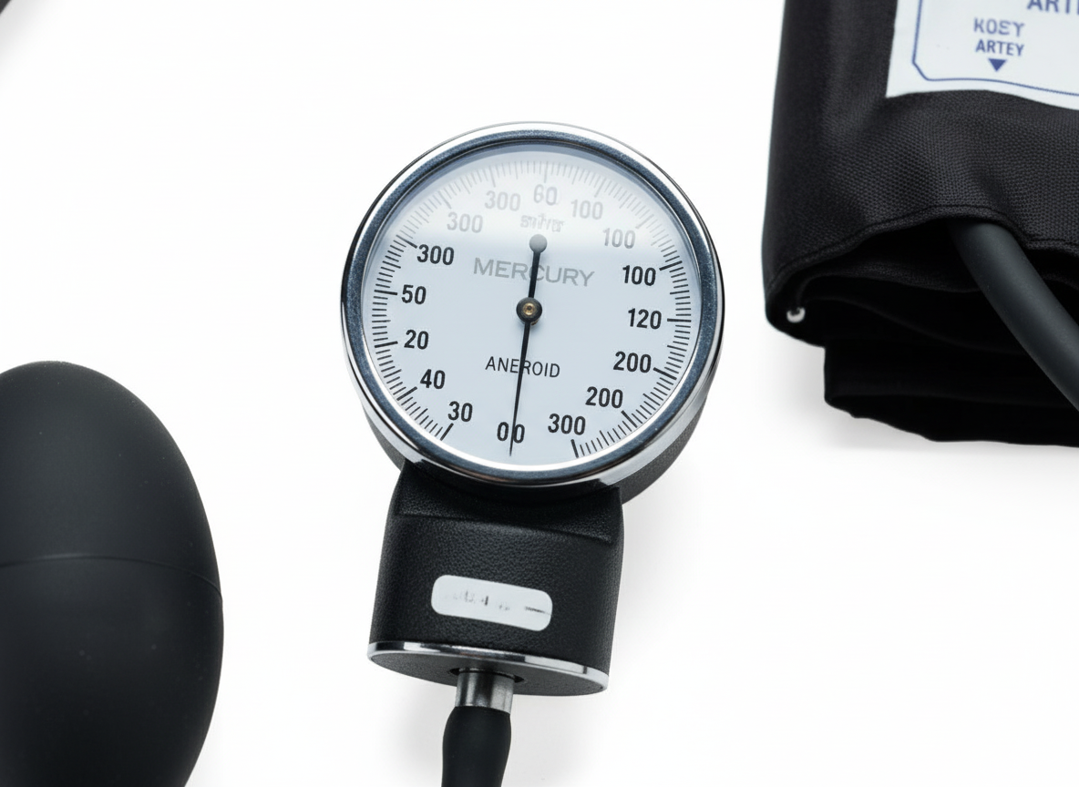 Blood pressure gauge close-up