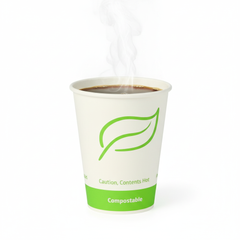 Cup with hot beverage