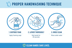 Proper handwashing technique infographic