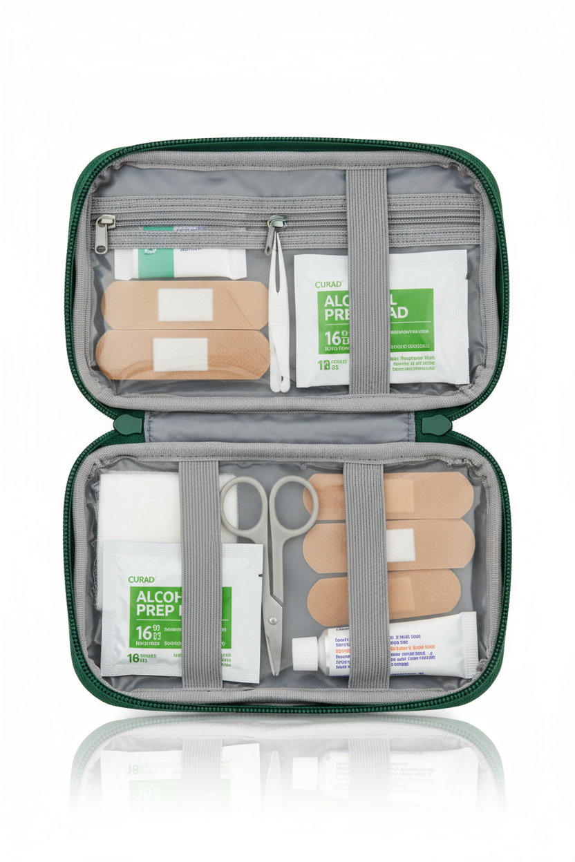 Top-down view with case open