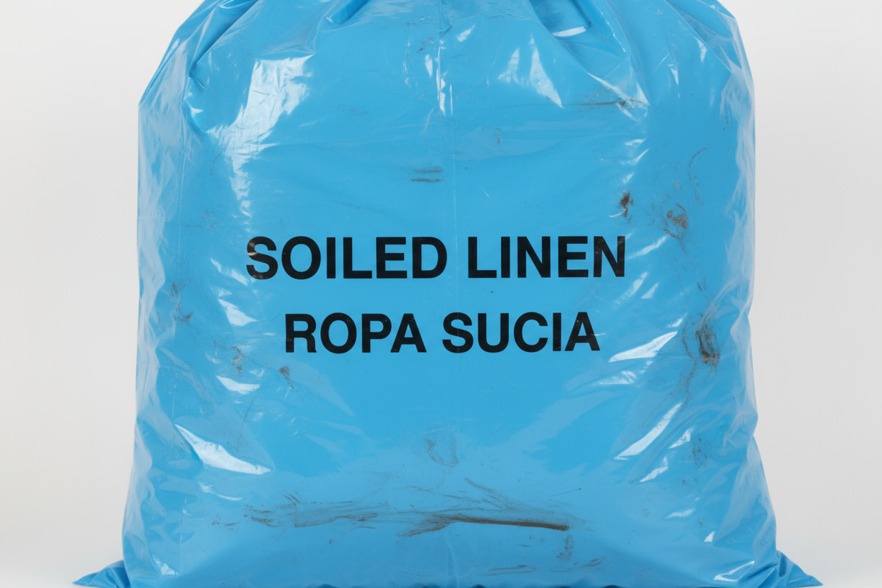 Bilingual Soiled Linen Label Detail