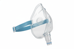 Medical Aerosol Mask with Adjustable Head Strap - Clear Elongated Design for Single Patient Use