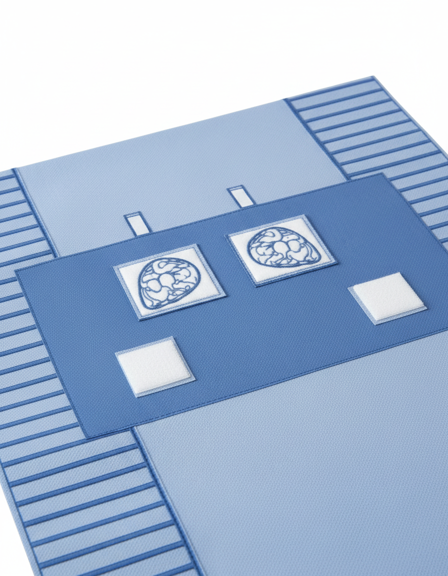 Hook-and-loop line holders detail