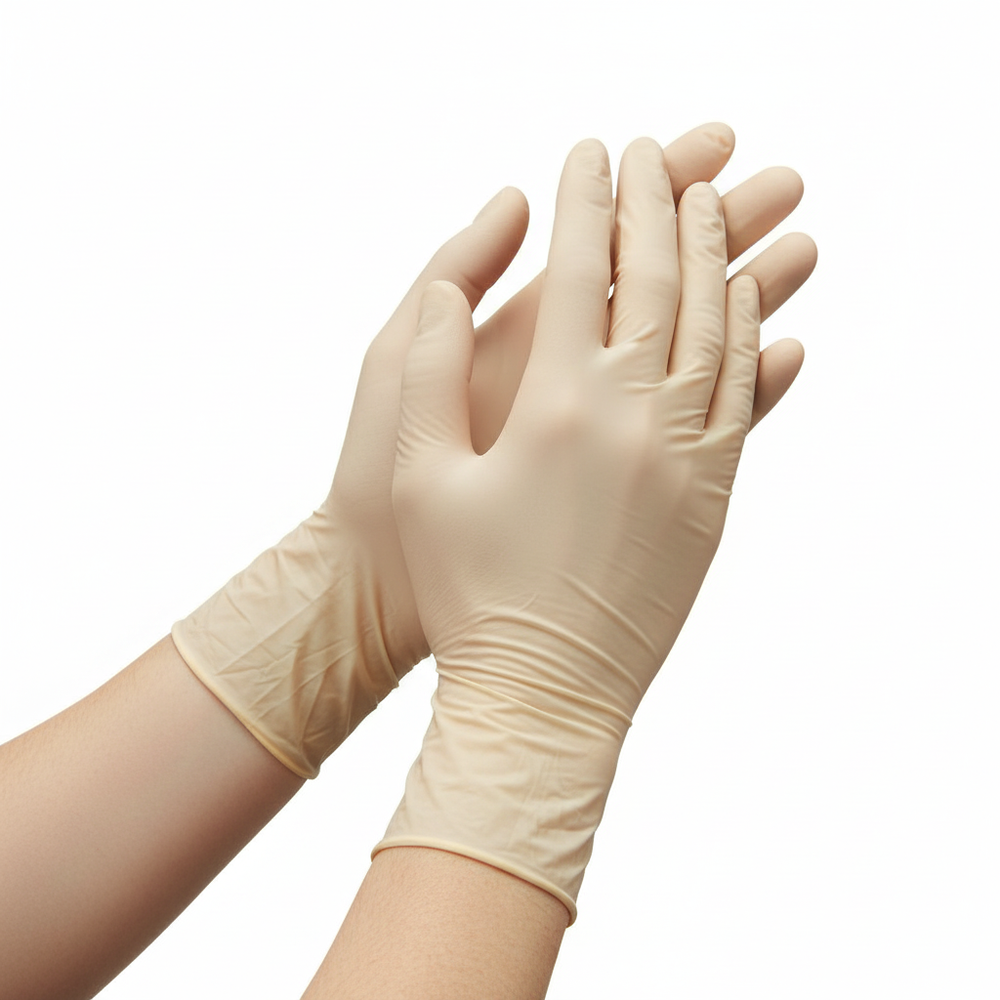 Gloves being worn showing fit and flexibility