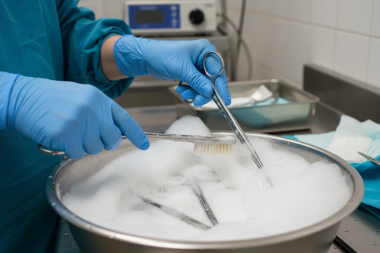 Washing Surgical Instruments with Detergent