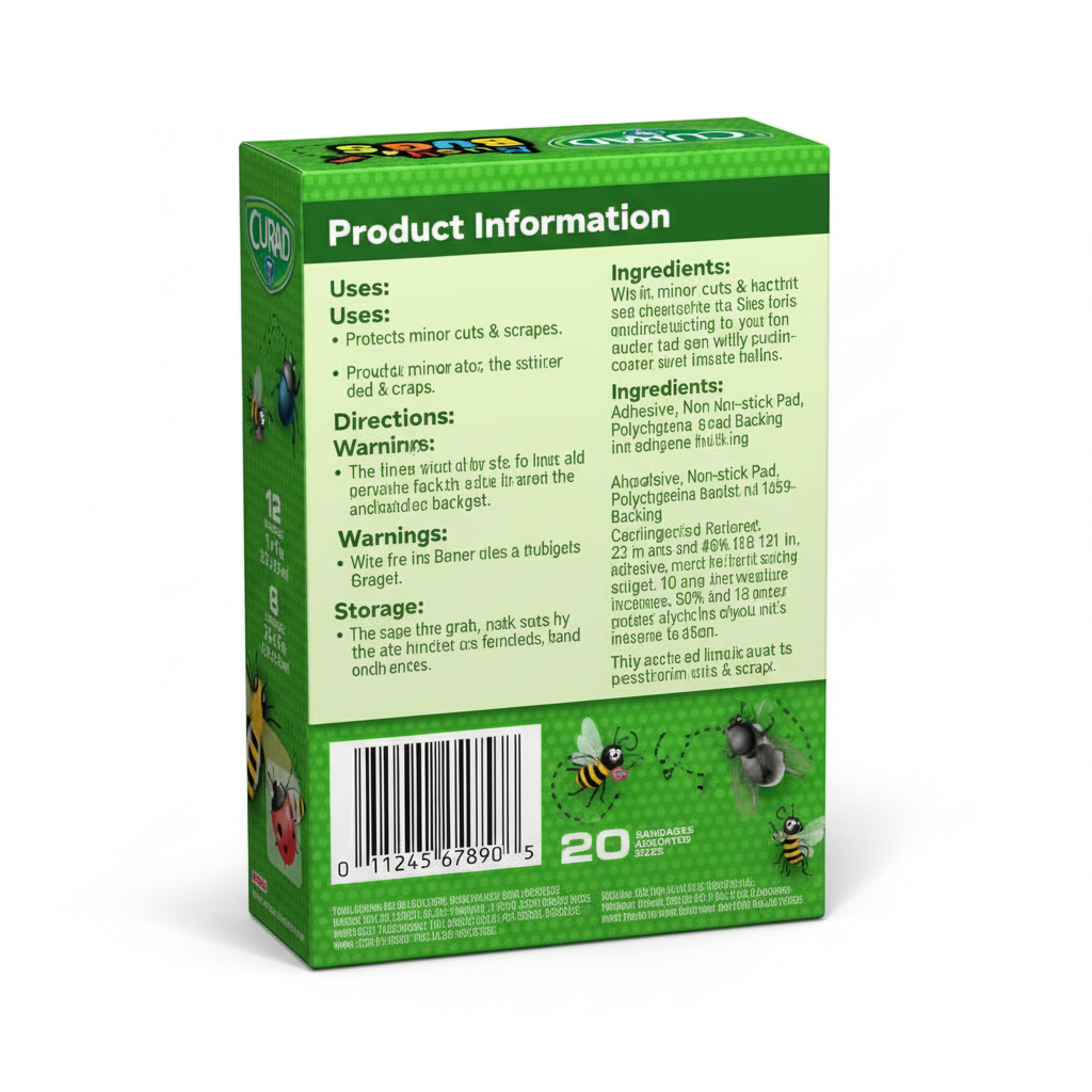 Busy Bugs Bandages - Back Panel