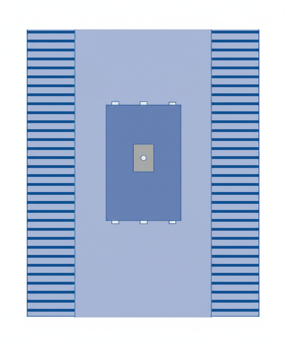 Top-down overhead view