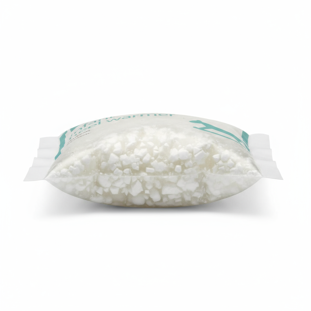 Close-up detail of heel warmer gel pack