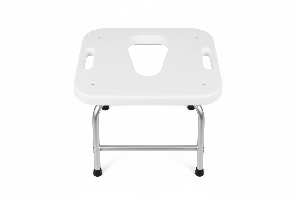 Top view showing commode cutout