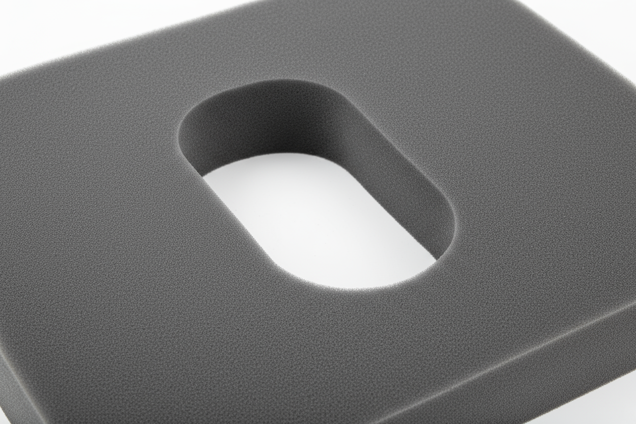 Close-up of coccyx cutout