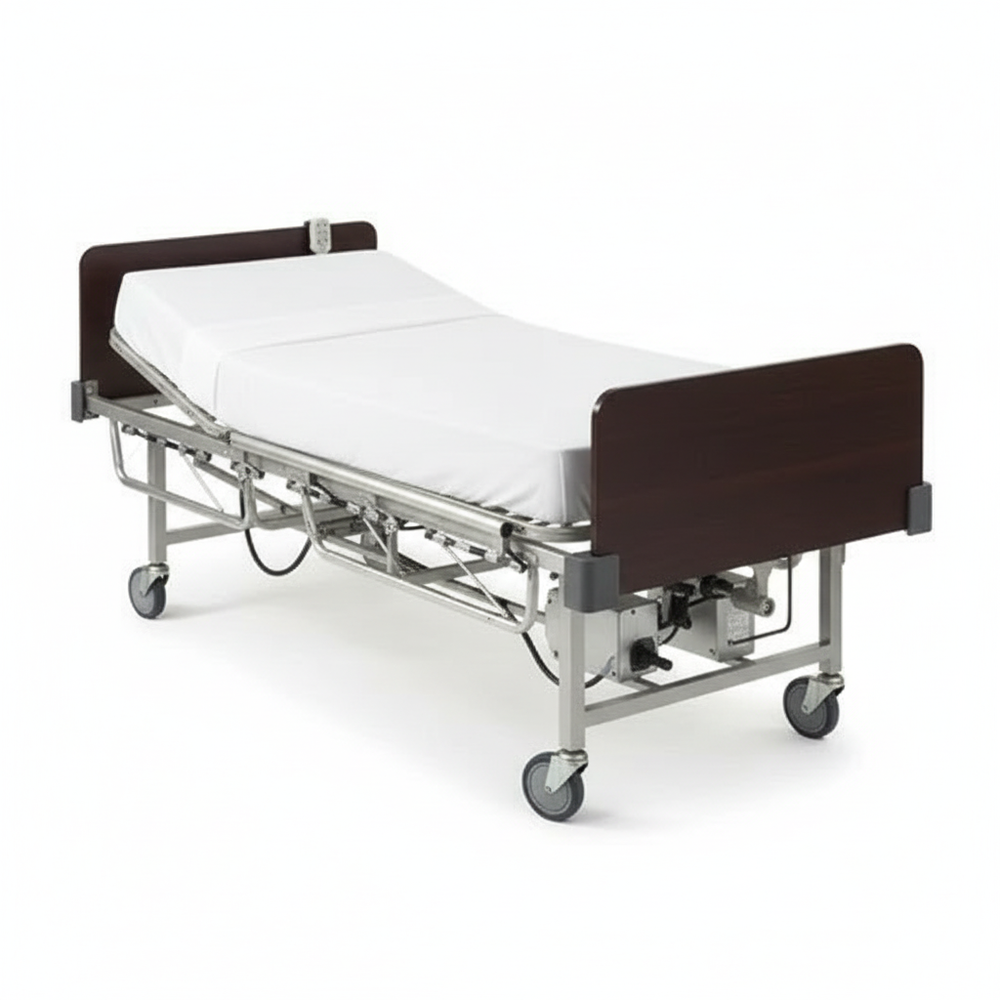 Side angle view showing height adjustment and casters