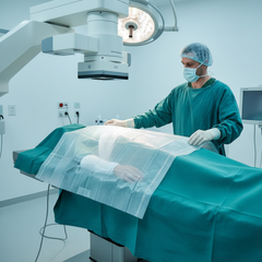 Medline Fluoroscope Drape - In Use