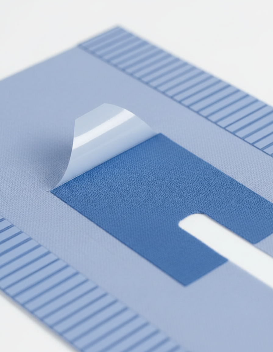 Close-up of adhesive strip detail