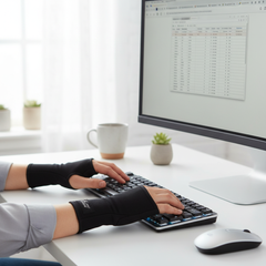 In-use lifestyle shot while typing