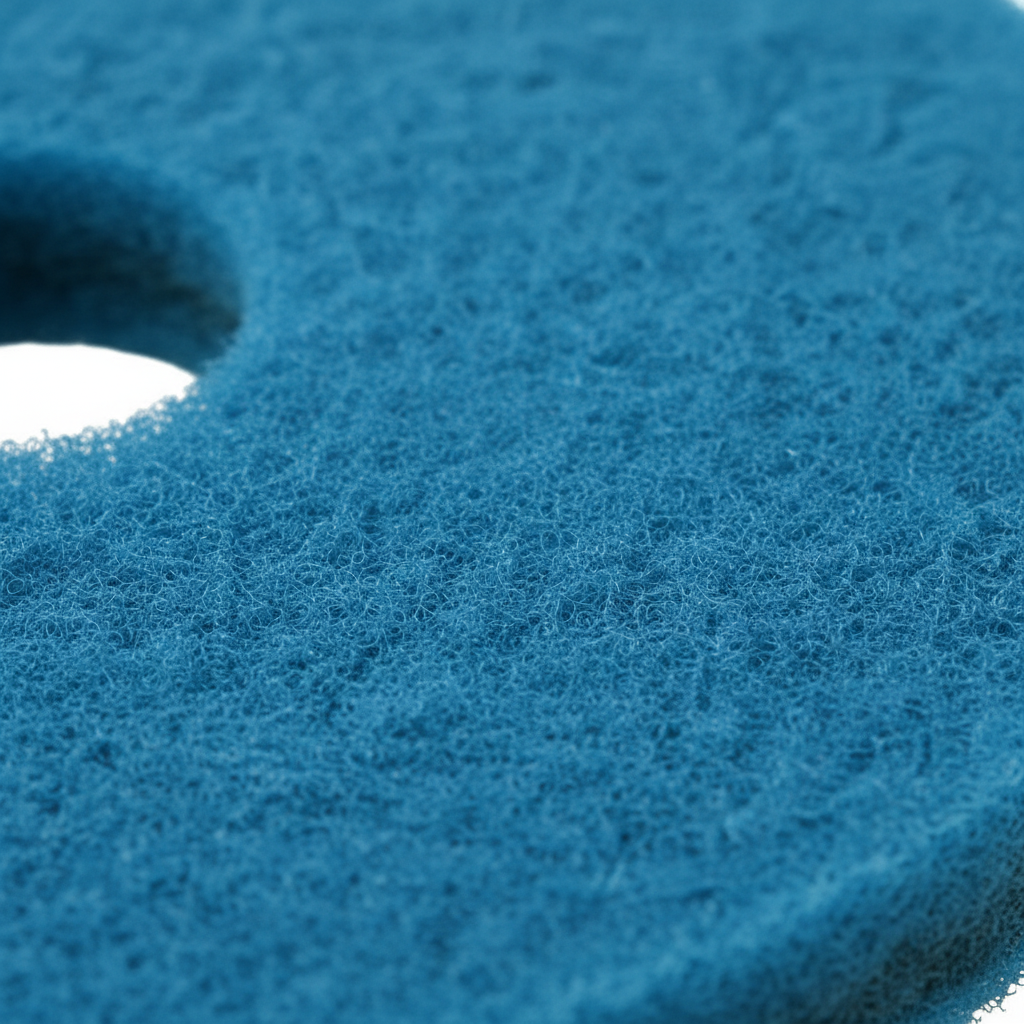 Close-up texture detail of buffing pad fibers