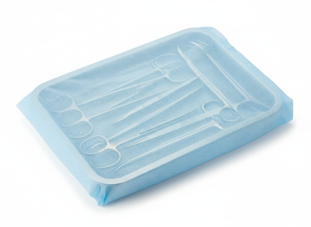 Sterilization wrap in use