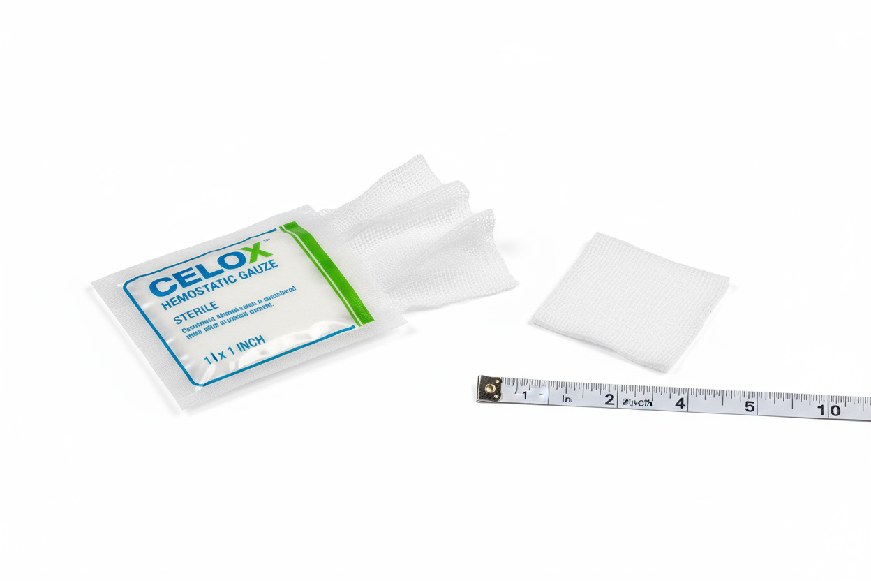 Product with gauze visible