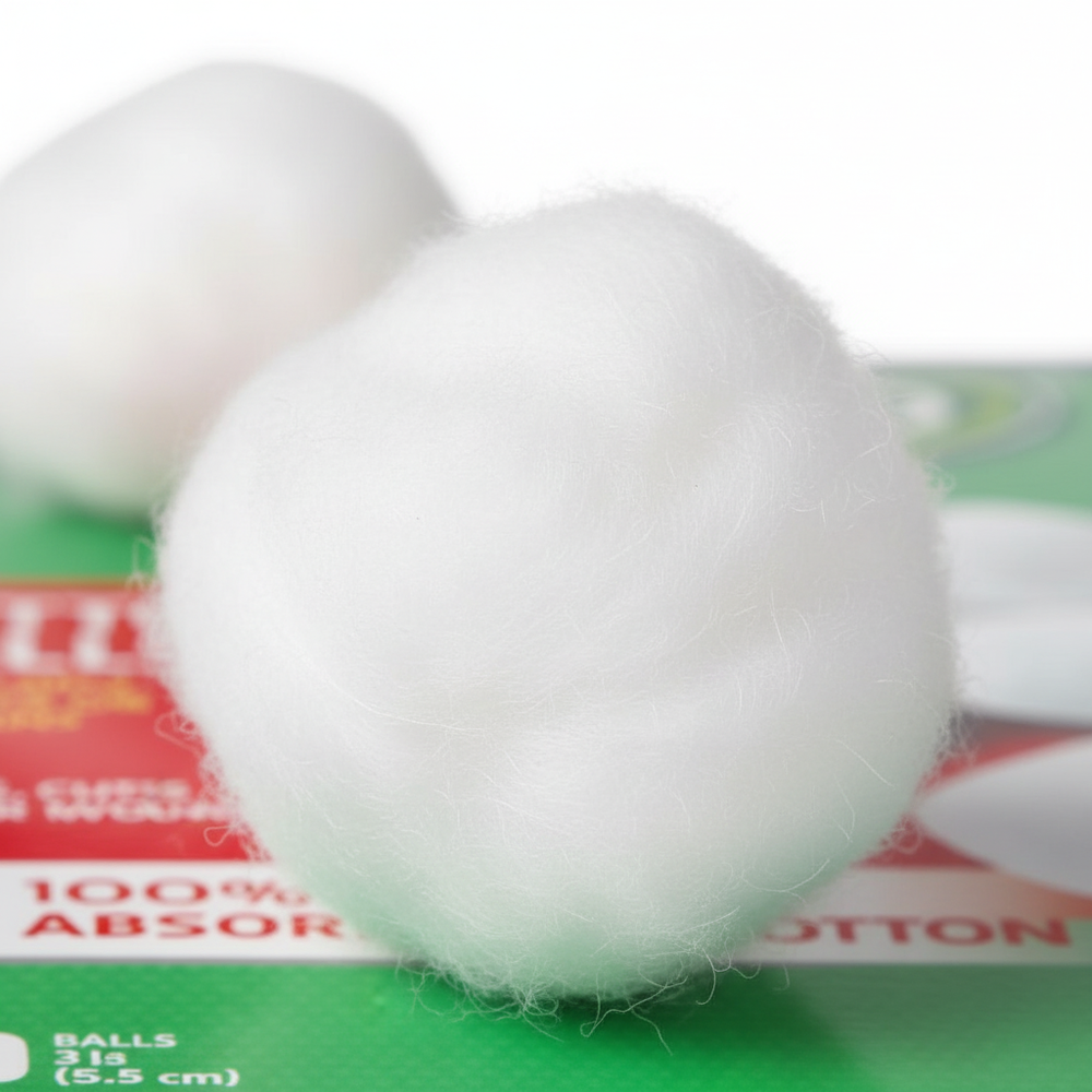 Close-up cotton ball texture detail