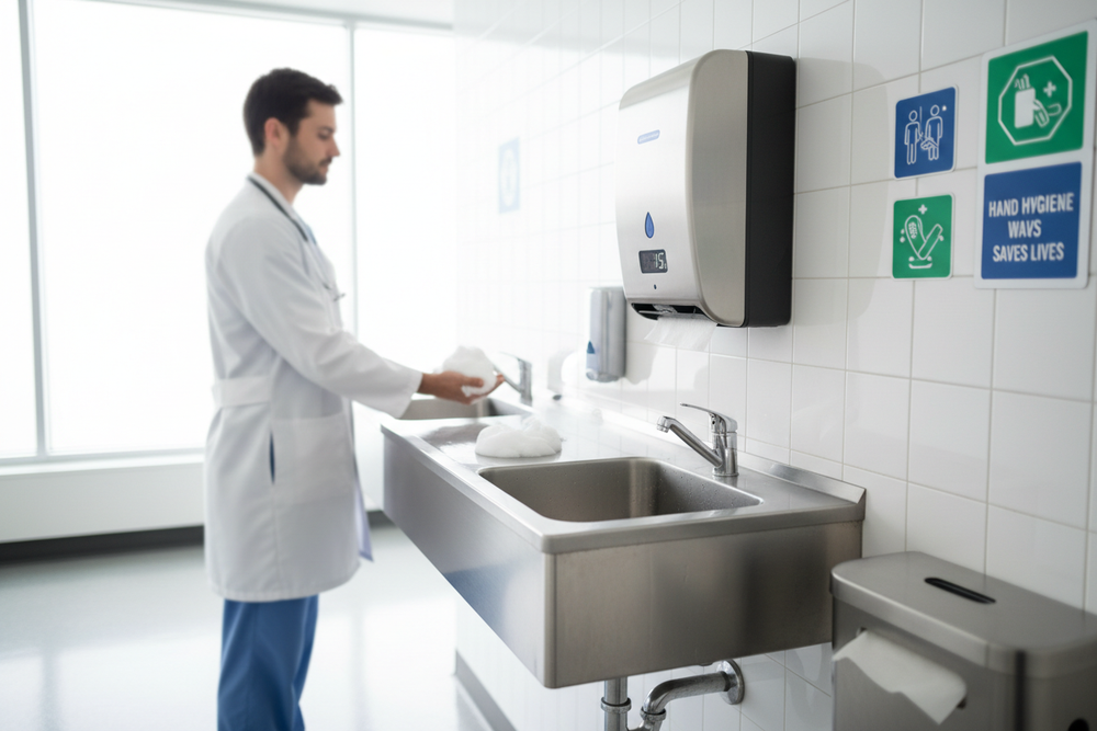 Medical clinic handwashing area