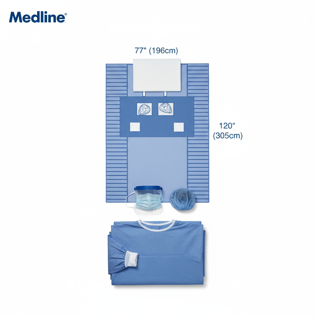 Central Line Kit Components Medline Sterile Central Line Pack Case of 6 | CR-BSI Prevention ...