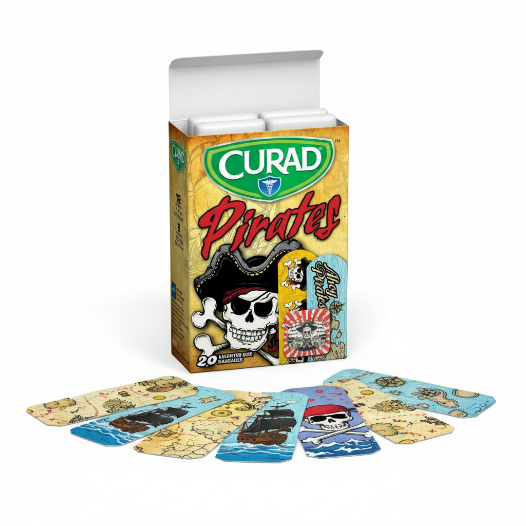 Opened box with bandages