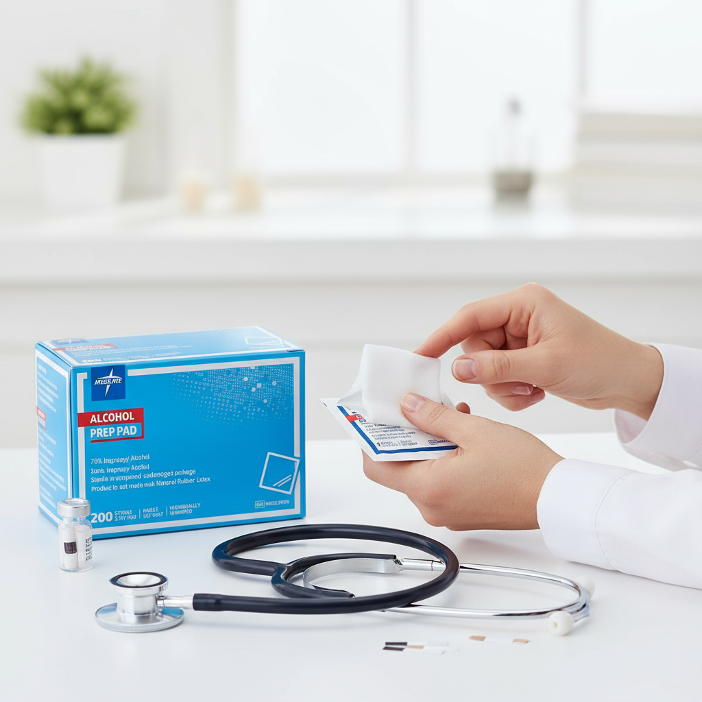 Lifestyle shot with medical supplies