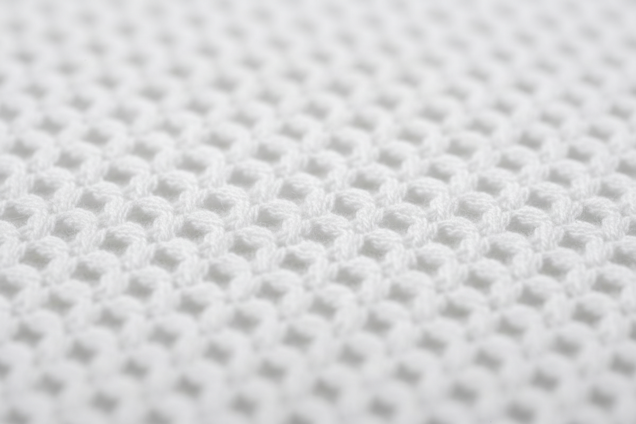 Close-up of open-cell weave texture