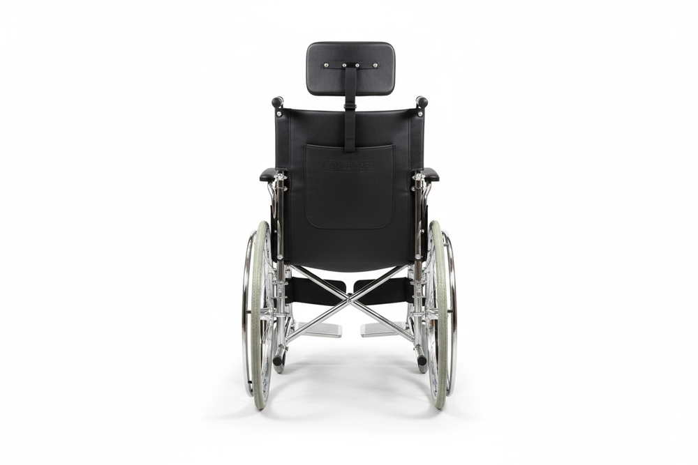 Back view with high backrest and headrest