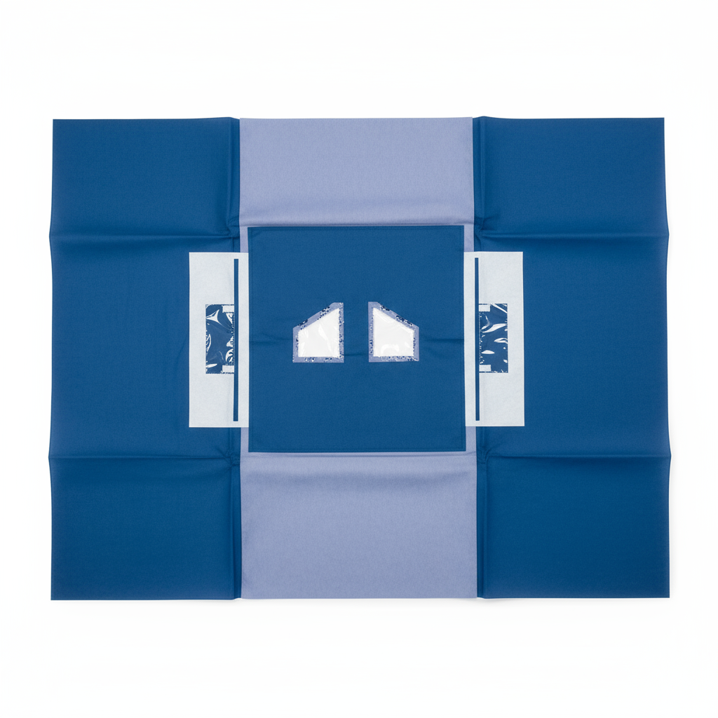 Top-down view of surgical drape