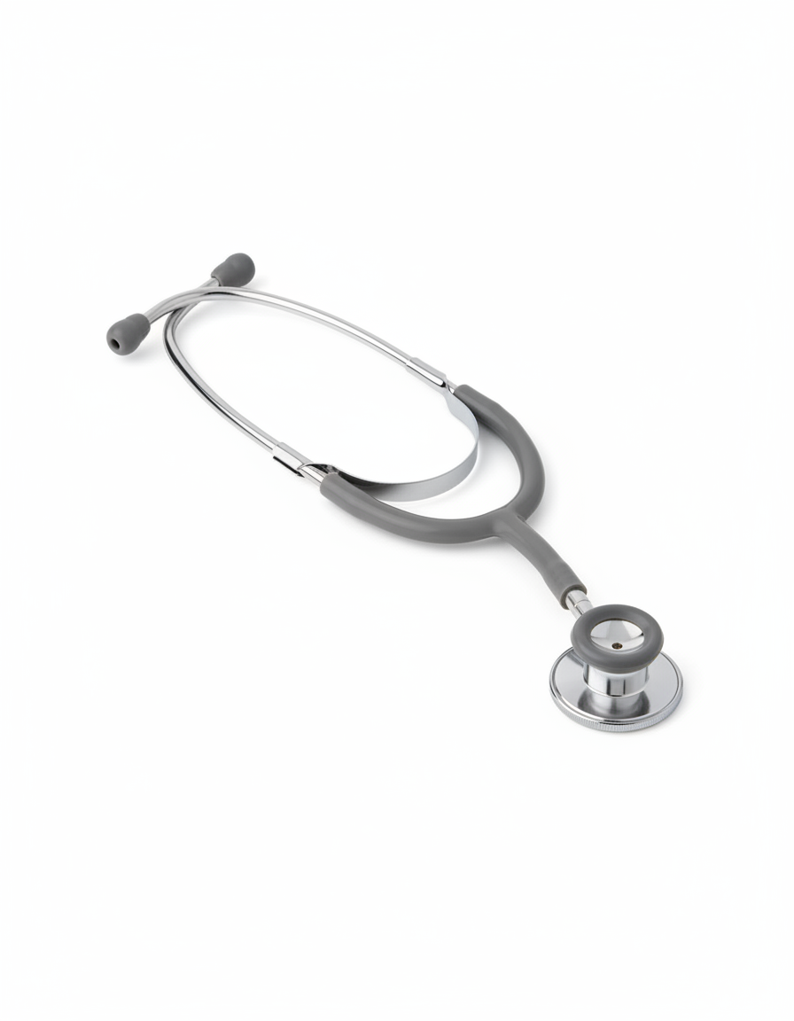 Medline Dual-Head Neonatal Stethoscope - Professional Gray, Latex-Free Design