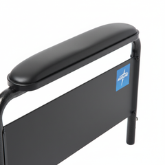 Close-up detail of armrest padding