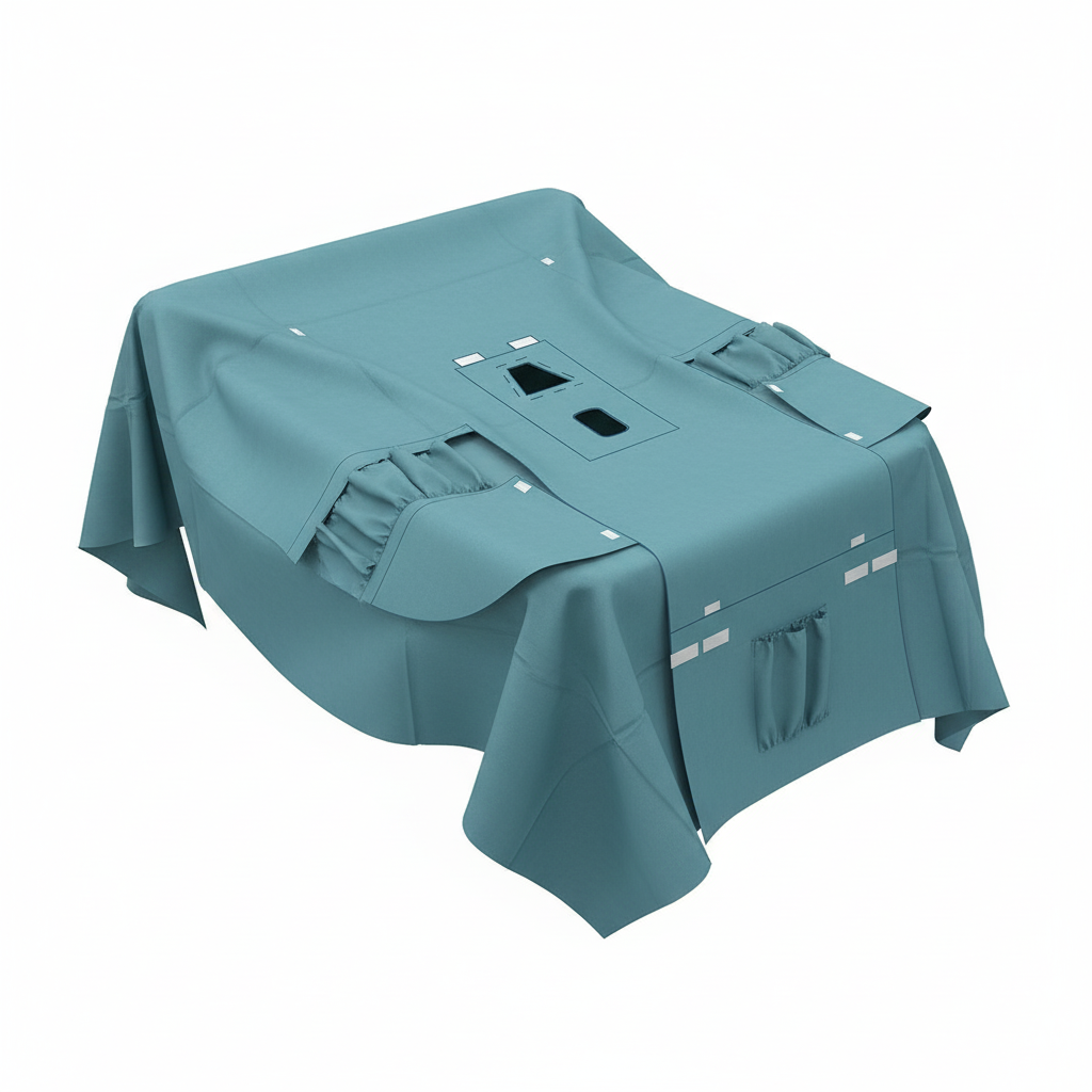 Partially unfolded drape showing full size