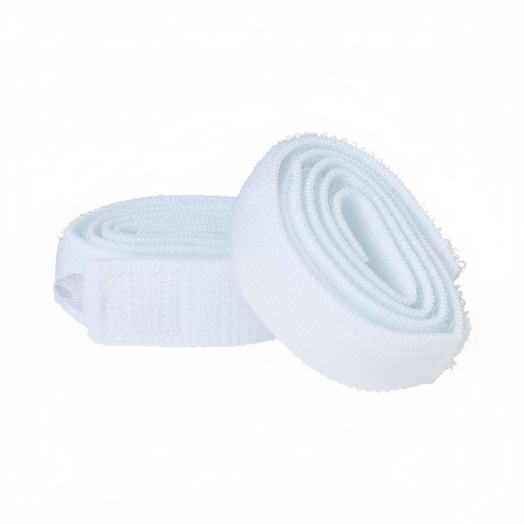 Side angle view of leg bag strap