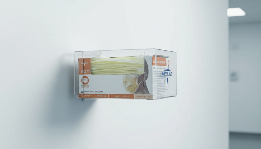 Wall mounted dispenser side view