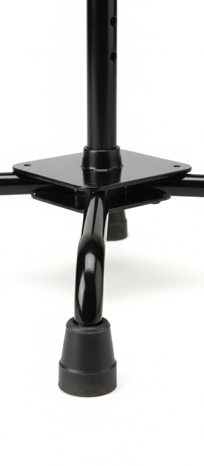 Quad Cane Base Detail with Rubber Tips