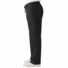 Side view highlighting cargo pockets