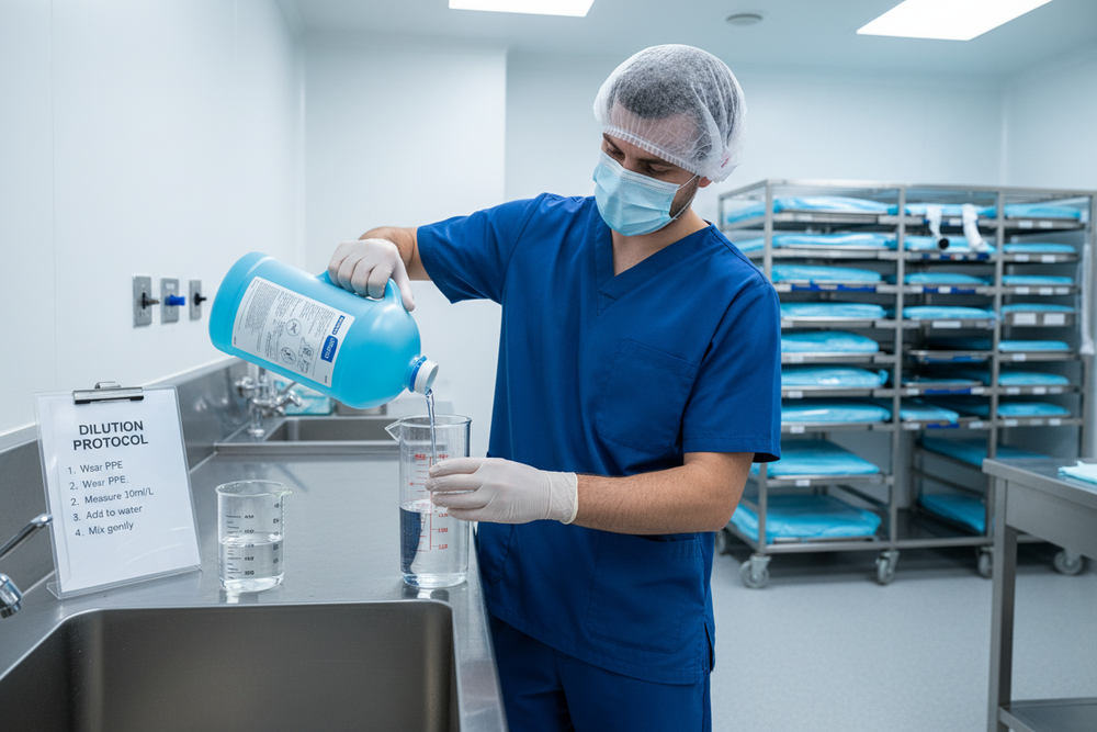 Healthcare Professional Demonstrating Proper Dilution