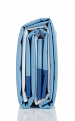 Side profile of folded drape