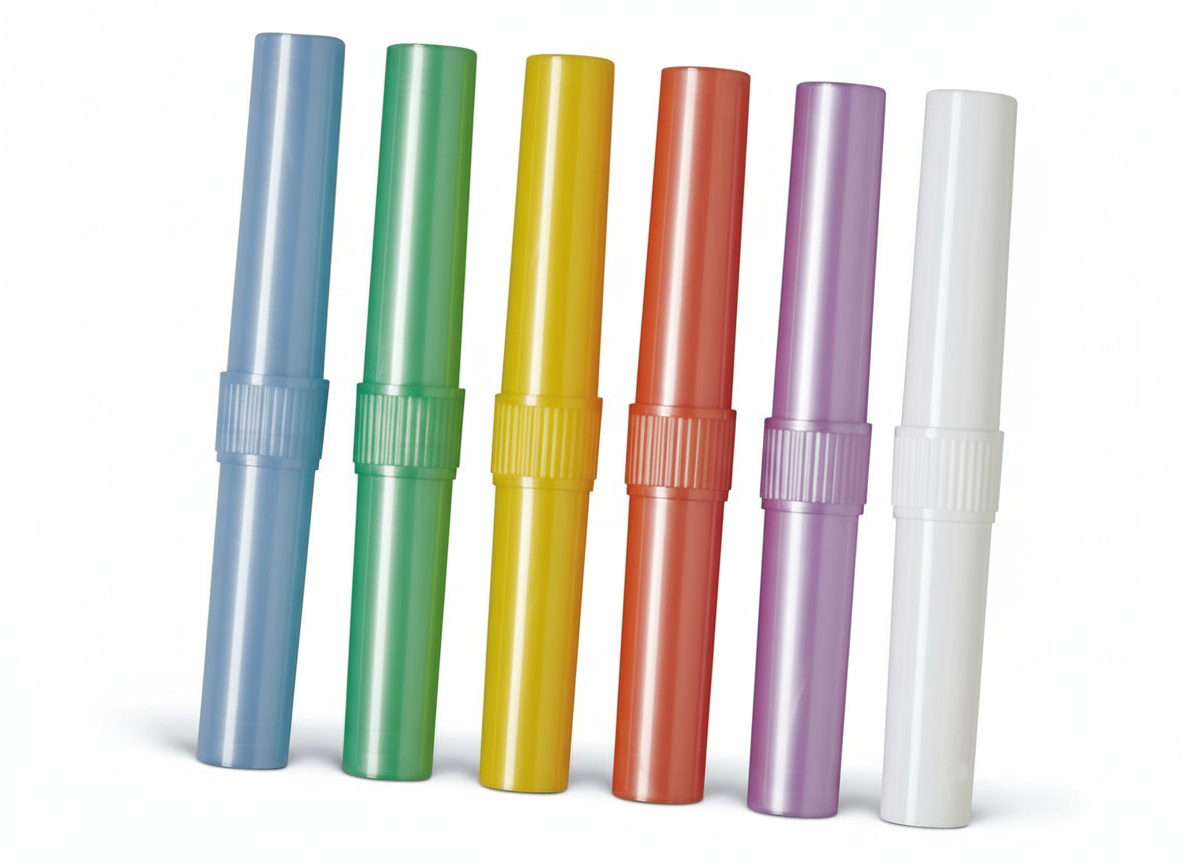 Angled view of toothbrush holders