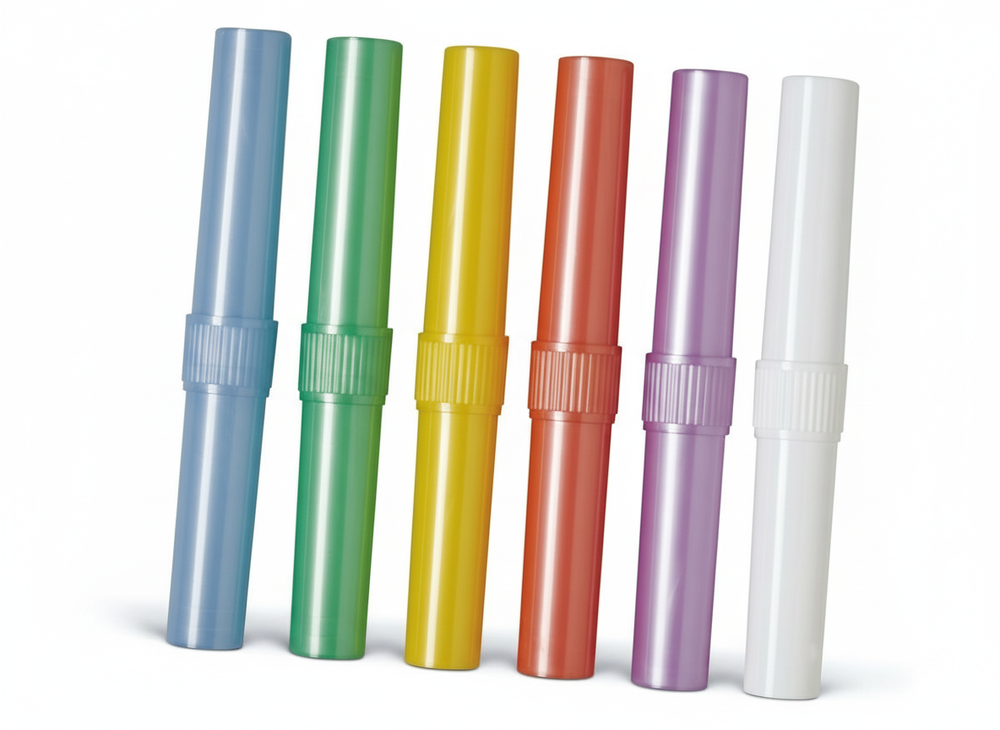 Angled view of toothbrush holders