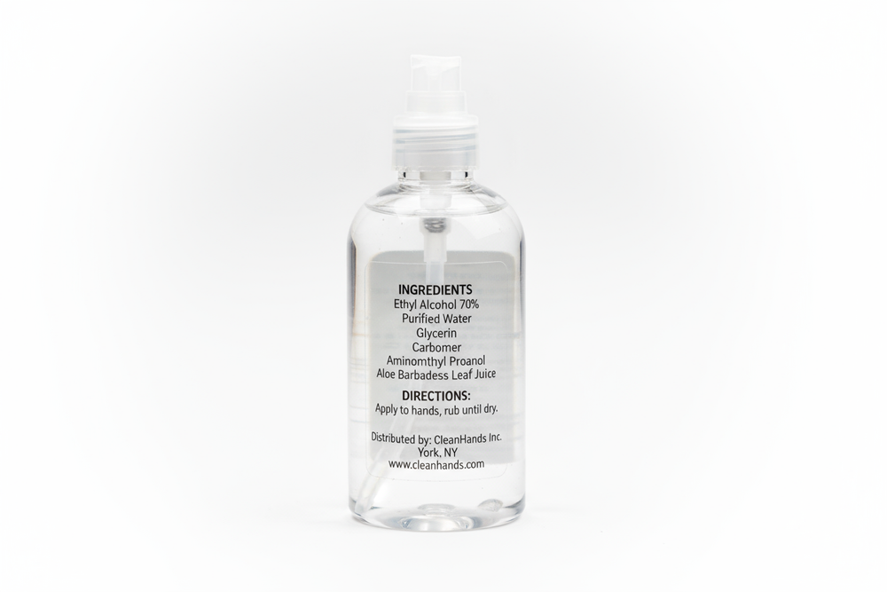Hand Sanitizer Back Label