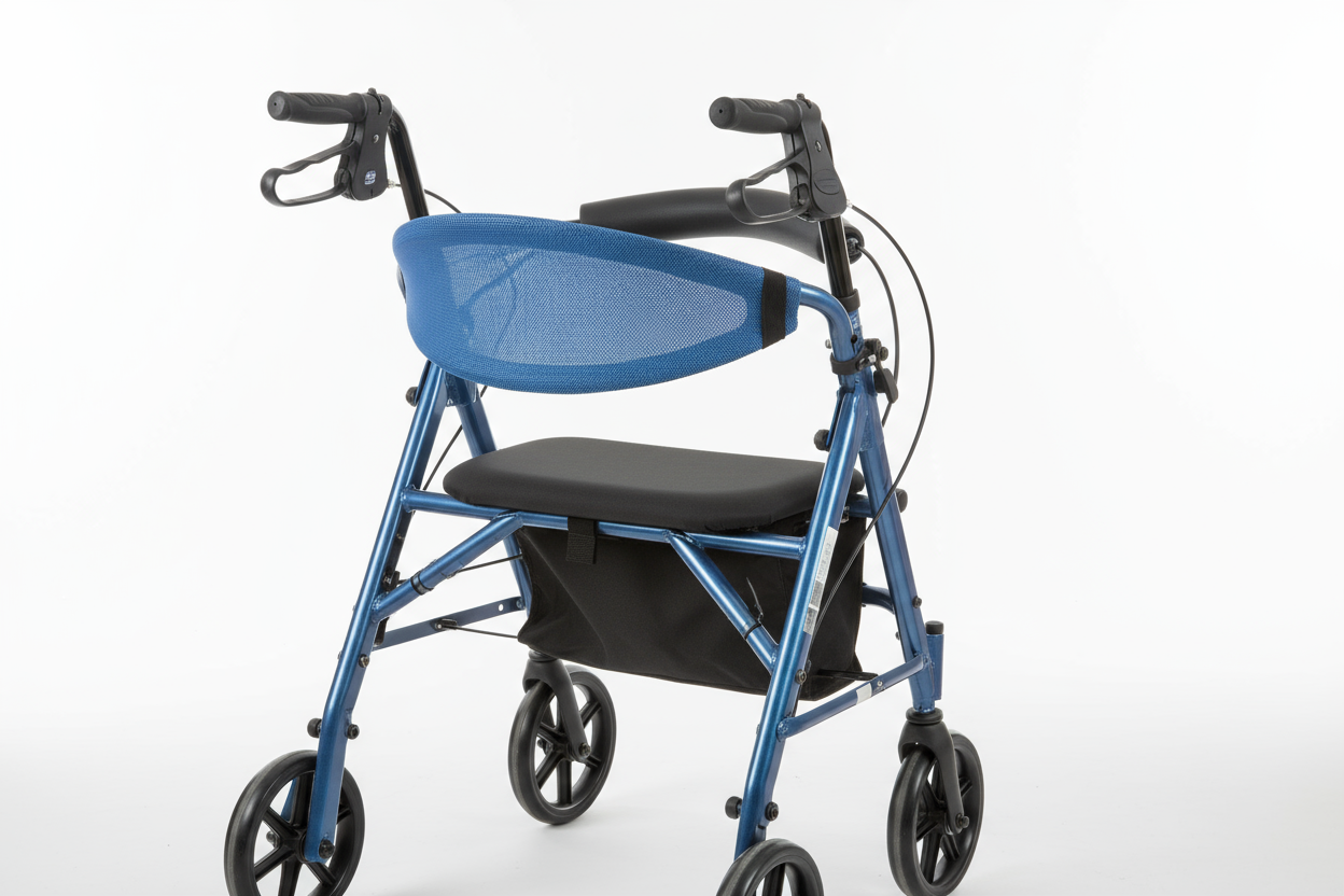 Rear view showing backrest and handles