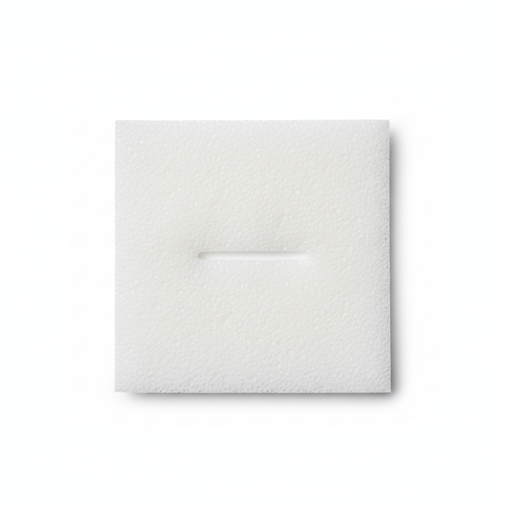 Top-down view of dressing laid flat