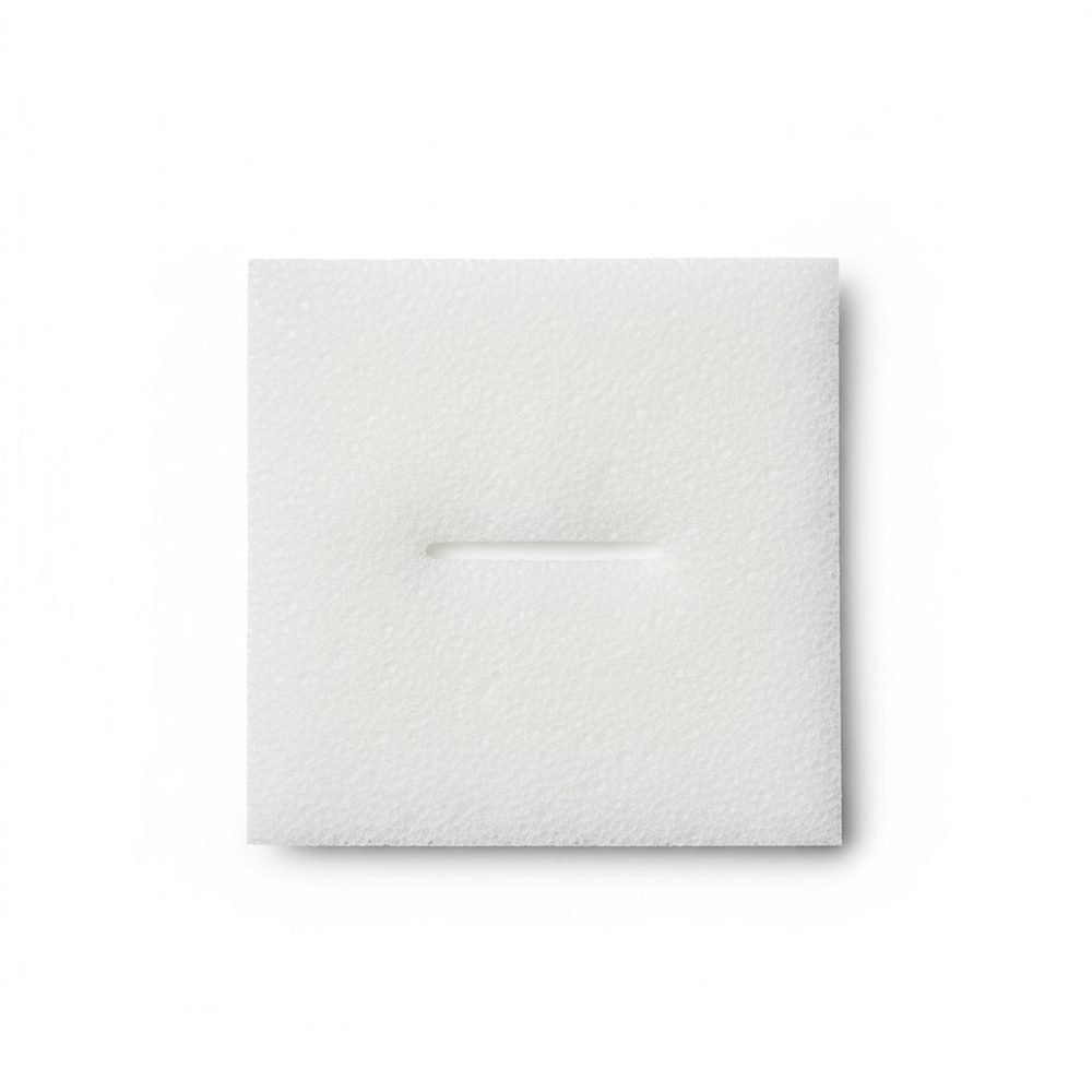 Top-down view of dressing laid flat